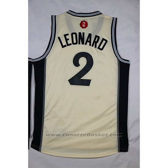 Maglia Natale 2015 San Antonio Spurs Kawhi Leonard #2 Bianco